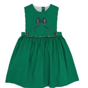 The Beaufort Bonnet Girls Brady Button-In Dress-Kiawah Kelly Green